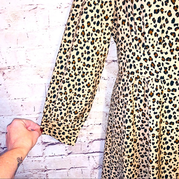 J Crew Leopard Print Button Down A-Line Dress - Picture 7 of 9